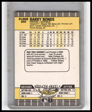 1989 Fleer #202 Barry Bonds